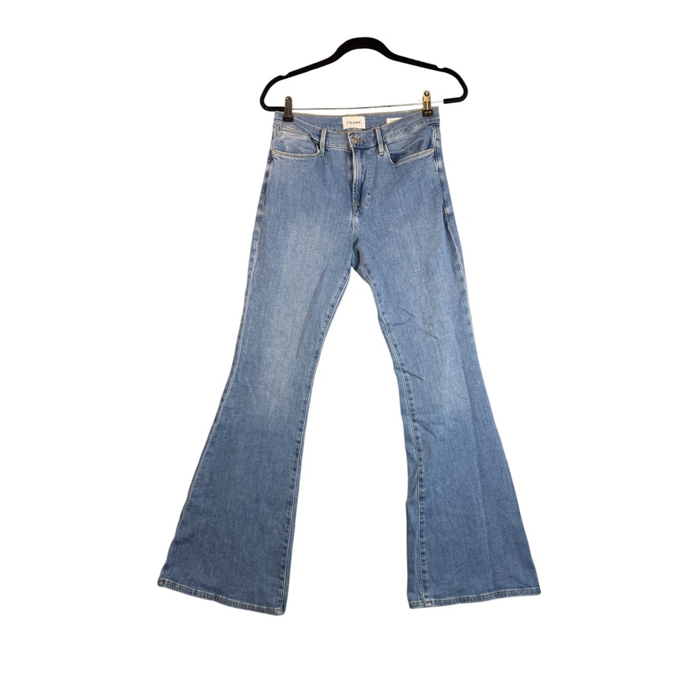 FRAME Le Pixie High Flare Jeans Light Blue High Rise Petite Denim Size 29